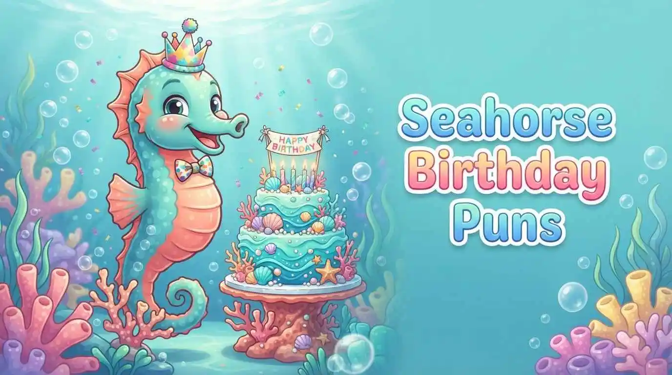 Cute seahorse birthday celebration