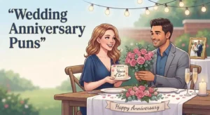 Cute anniversary couple celebrating