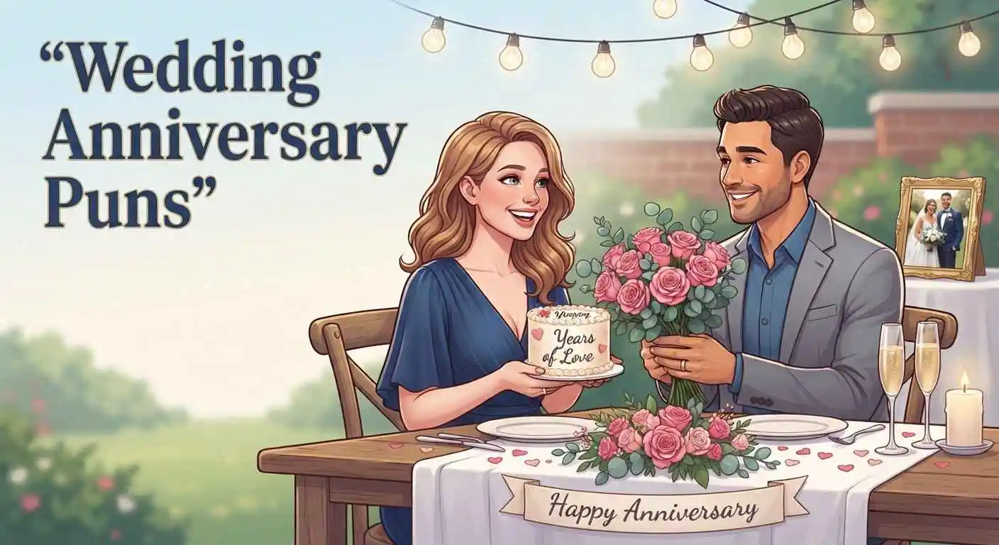Cute anniversary couple celebrating