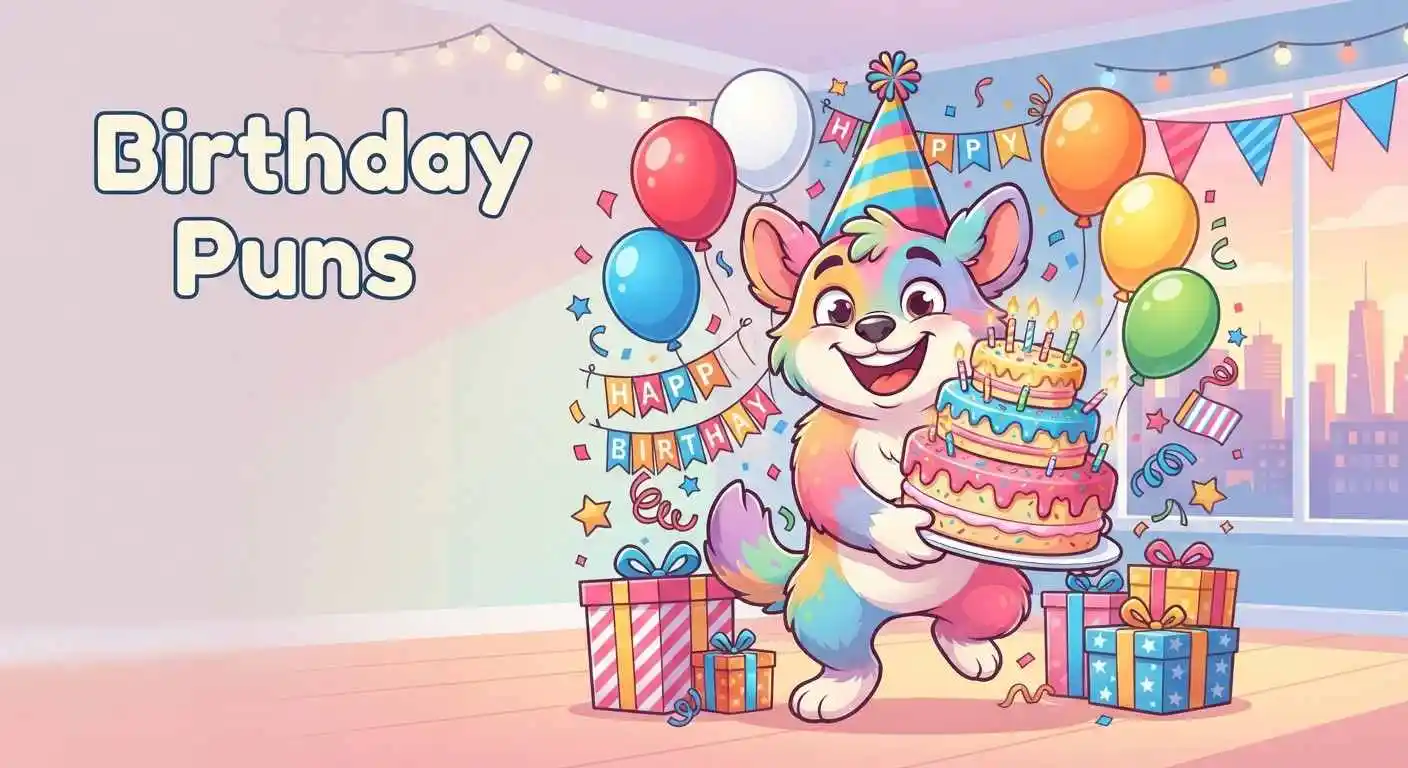 Funny birthday celebration scene